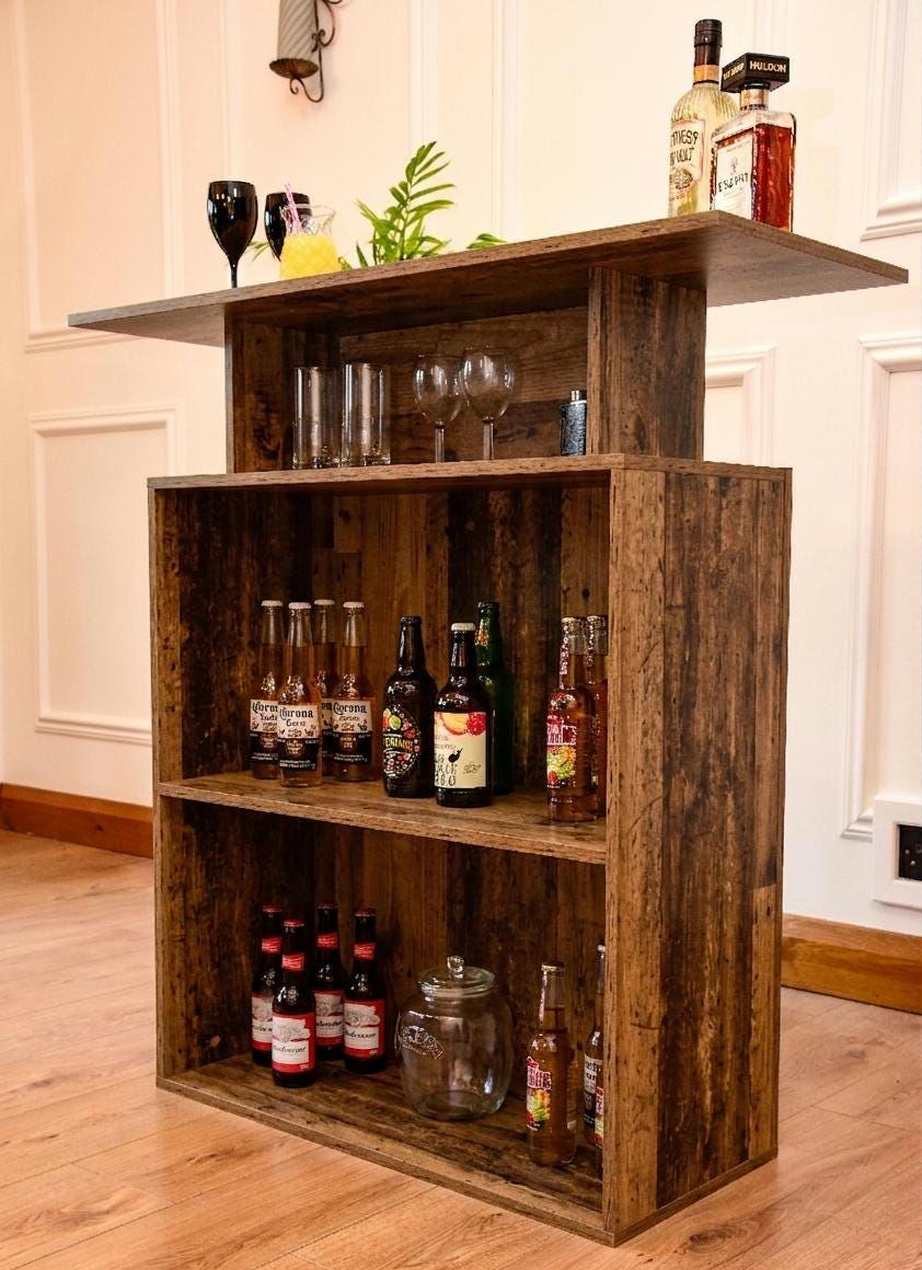 Old Wood Effect LED Home Bar (1m)