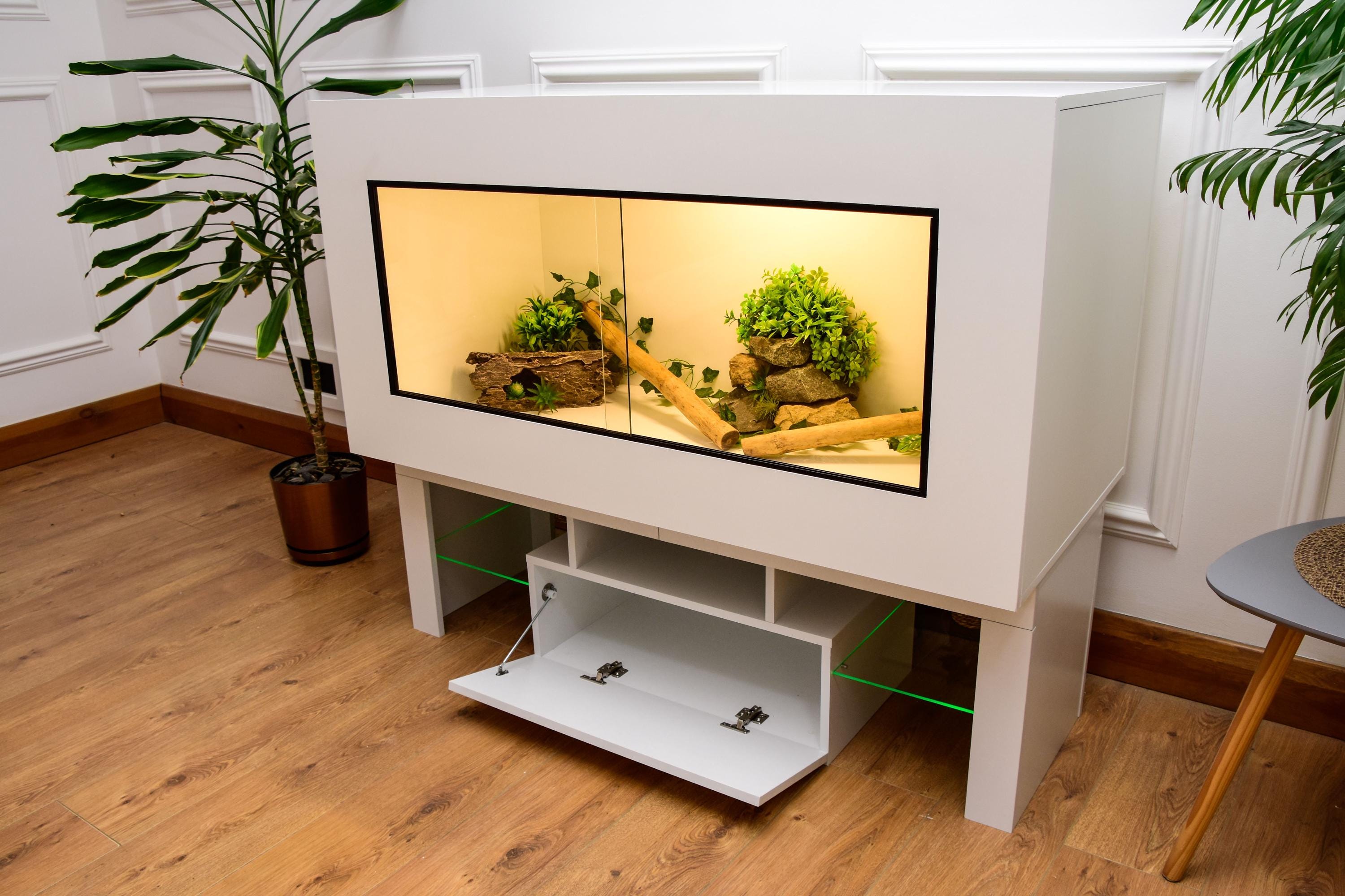 Large 4 x 2 x 2 Modern Reptile Vivarium with LED Stand