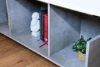 4ft x 16" x 15" Open Top Tortoise Table + Wide LED Grey Stone Stand and Glass Window