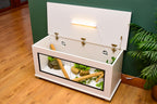 Modern White Reptile Vivarium / Tortoise Table - 1m Wide (Between 3-4ft) - Sliding Doors & Hinge Lid -LED Light Included