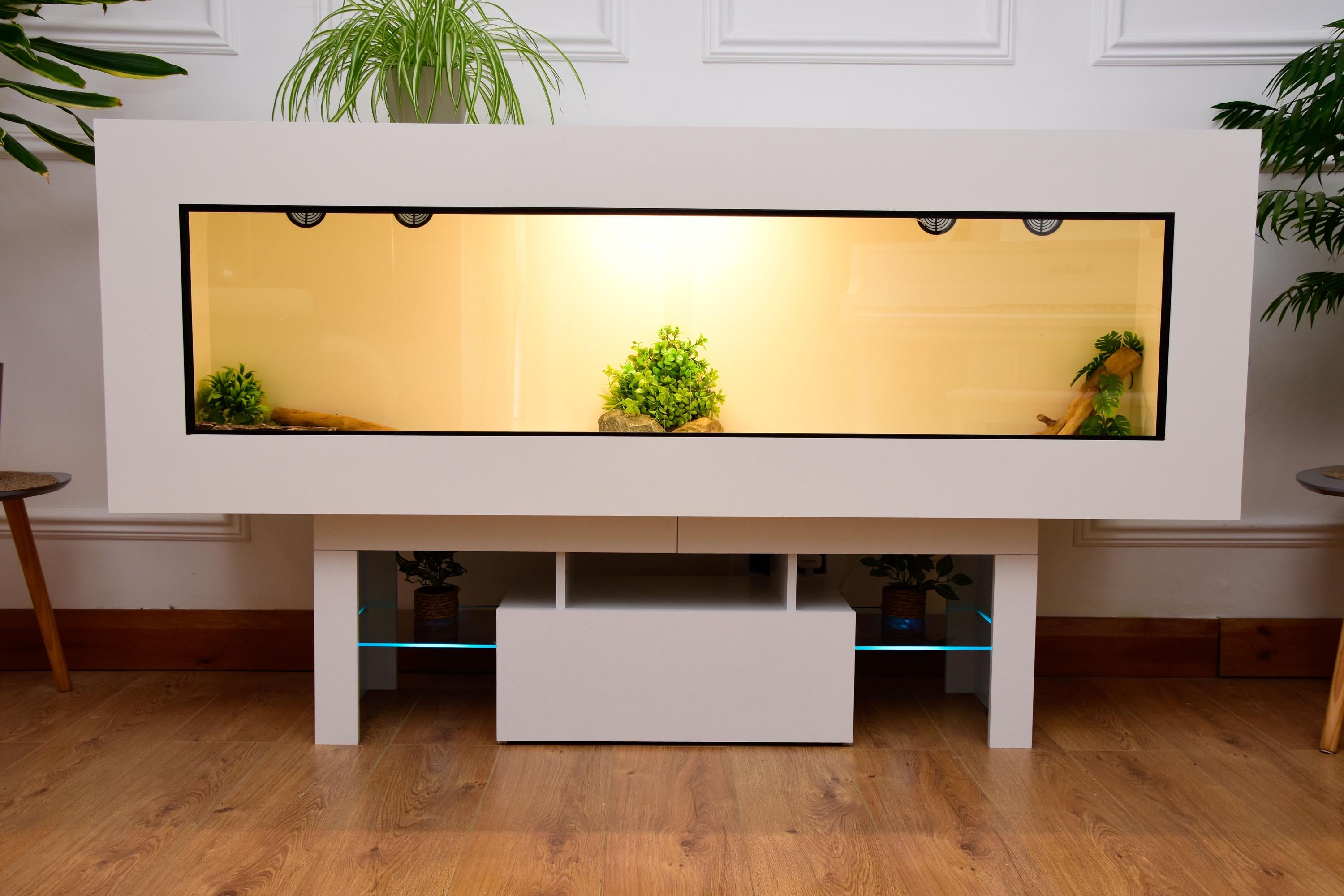 Large 6ft x 19" x 24" Modern Reptile Vivarium with LED Stand