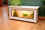 Modern White Reptile Vivarium / Tortoise Table - 1m Wide (Between 3-4ft) - Sliding Doors & Hinge Lid -LED Light Included