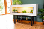 4ft Modern White Reptile Vivarium + Black Stand - LED Light Included