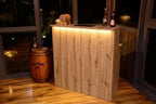 Oak Effect LED Home Bar with Stools (1m)