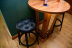 Rustic Oak Effect Mirrored LED Wooden Bar Table - Stools Optional - For Bars, Restaurants & Home Dining