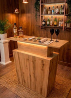 Oak Effect LED Home Bar