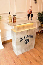 Grey Stone Effect LED Home Bar