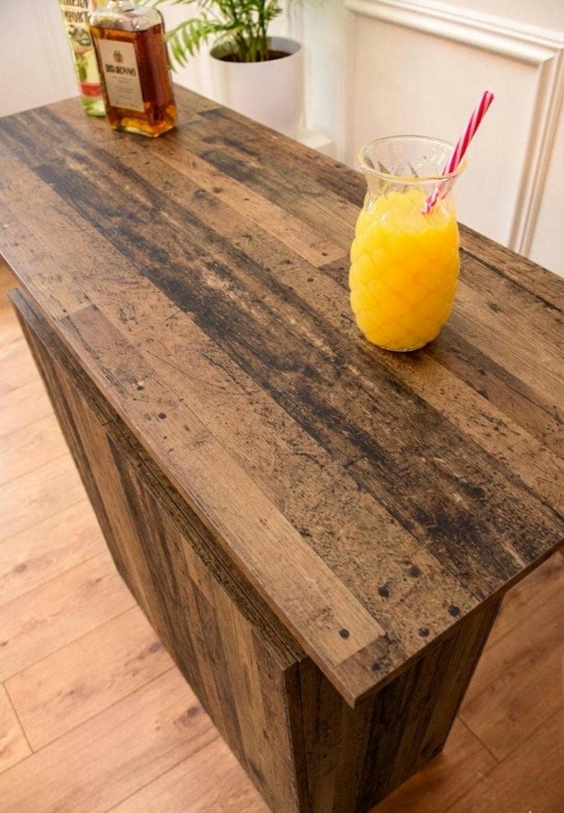 Old Wood Effect LED Home Bar (1m)