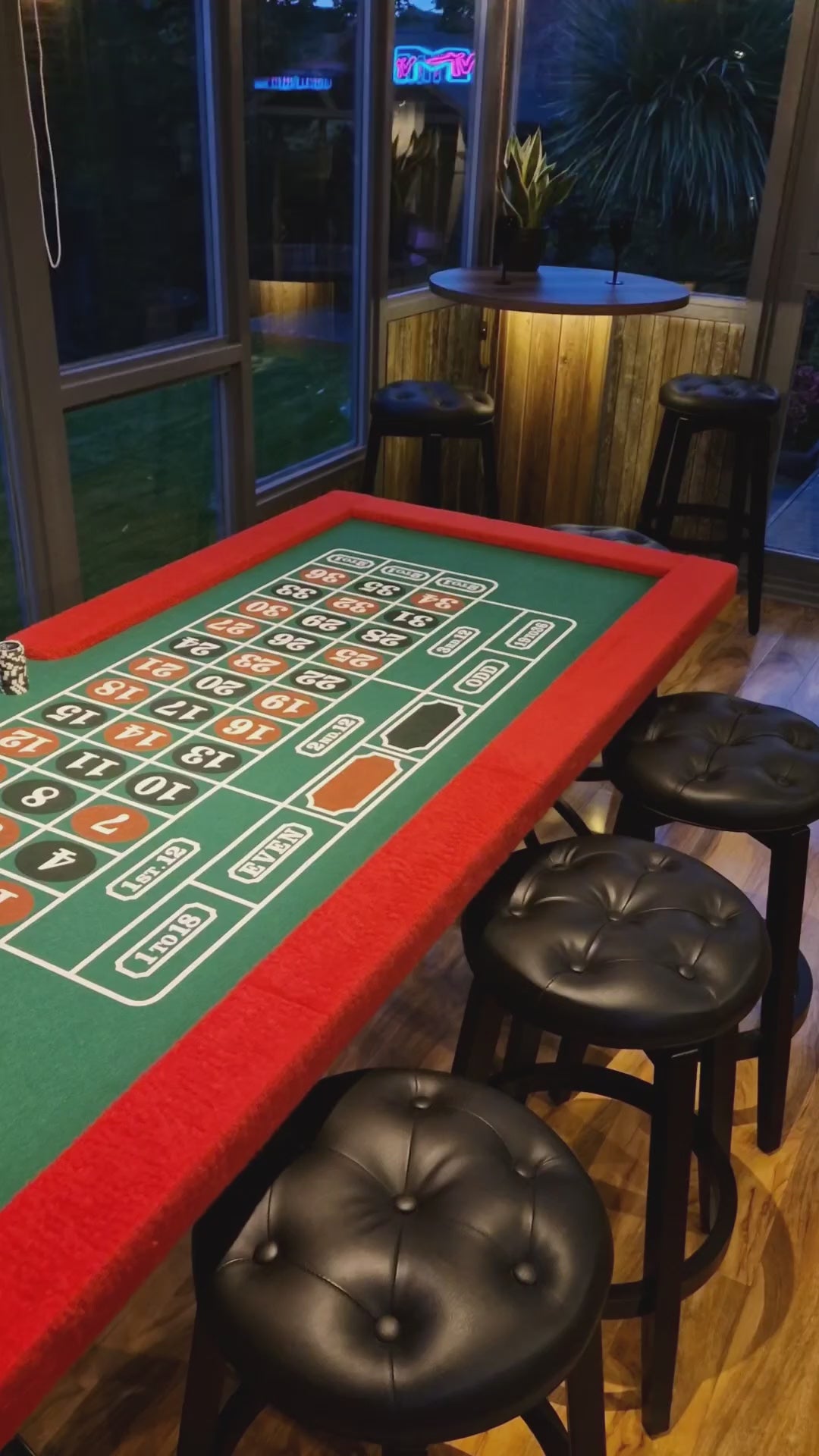 6ft Roulette Table Top - Casino Game Table with Professional Wooden Wheel